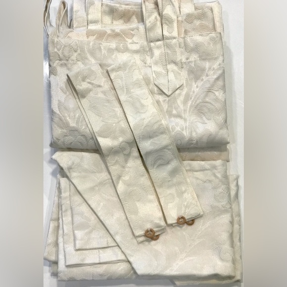 Set of 2 Damask Semi-blackout Curtain Panels + 2 Valances + 2 Draw Bands - Picture 1 of 6